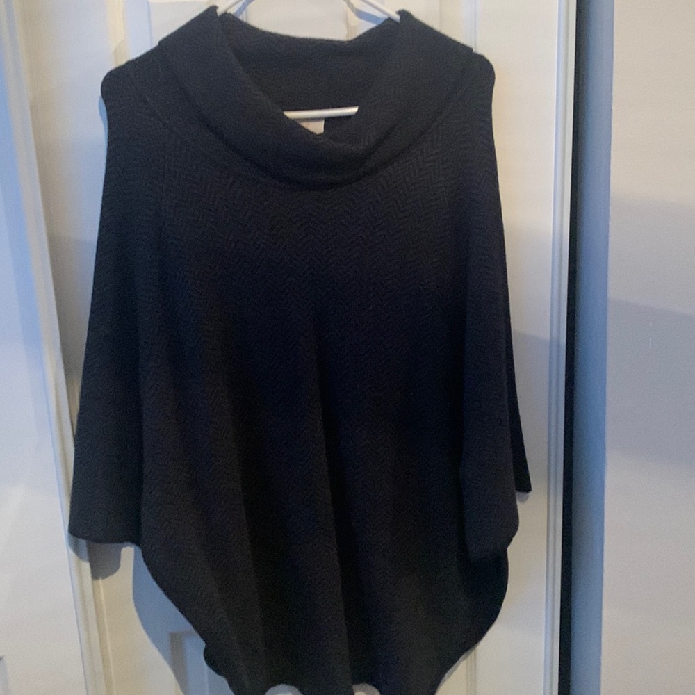 LOFT Grey Herringbone Poncho